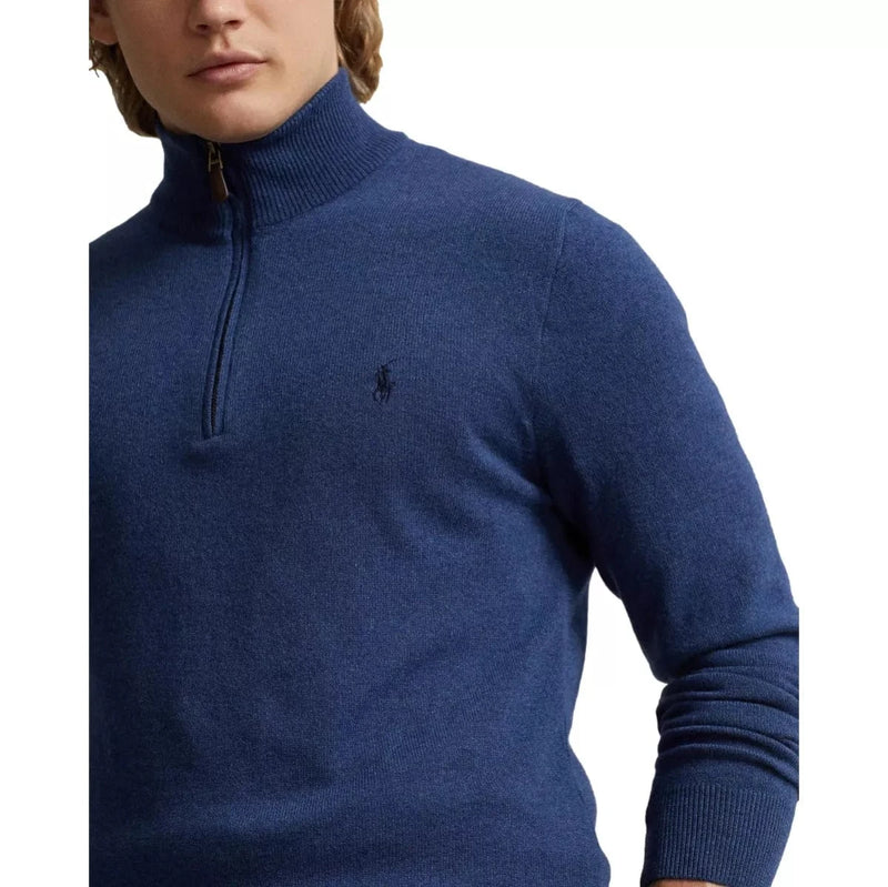POLO RALPH LAUREN M TRUI XL / MARINE COMBI Polo Ralph Lauren Wollen Trui Kwartrits Marine - Match Laren