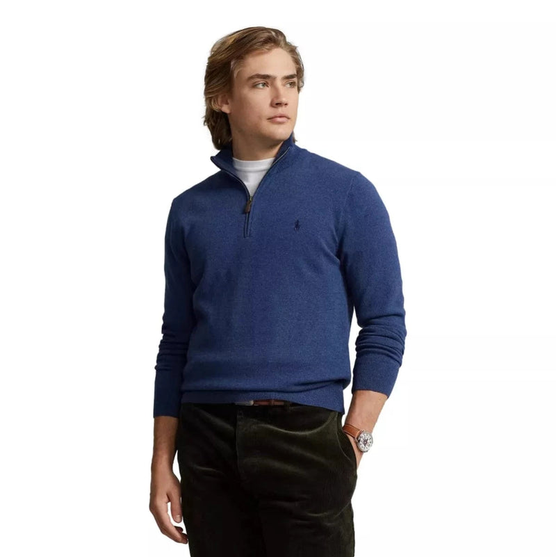 POLO RALPH LAUREN M TRUI XL / MARINE COMBI Polo Ralph Lauren Wollen Trui Kwartrits Marine - Match Laren