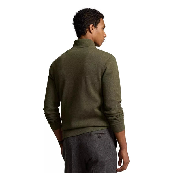 POLO RALPH LAUREN M TRUI XL / OLIJF Polo Ralph Lauren Double-Knit Mesh Trui Met Kwartrits Olijf - Match Laren