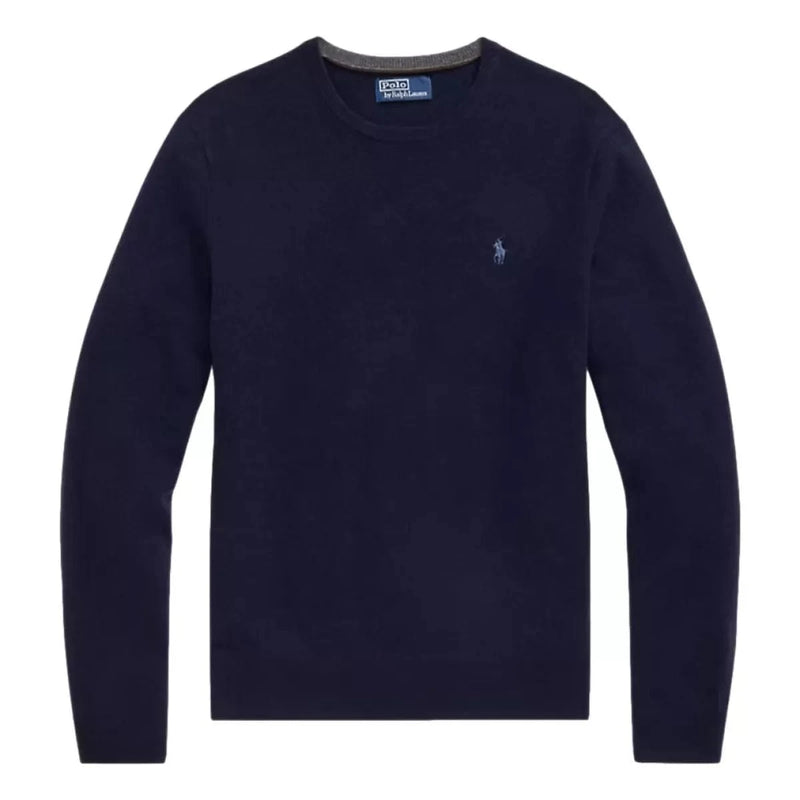 POLO RALPH LAUREN M TRUI XS / MARINE Polo Ralph Lauren Wollen Trui Met Ronde Hals Marineblauw - Match Laren
