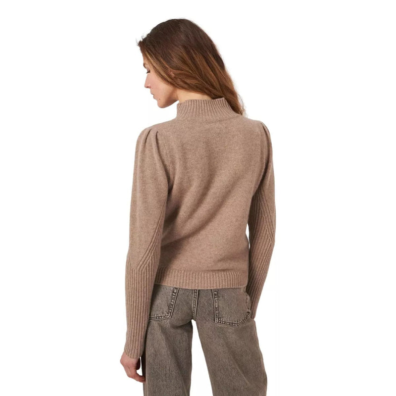 REPEAT M TRUI Repeat Cashmere Sweater Met Schouderdetail Lichtbruin - Match Laren