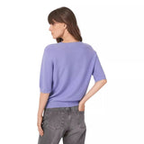 REPEAT M TRUI Repeat Cashmere Trui Met Korte Mouwen -  Lavendelblauw