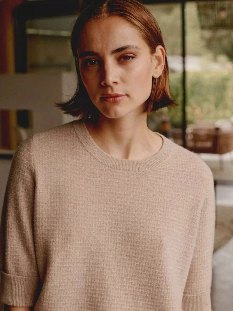 REPEAT M TRUI Repeat Cashmere Trui Zandkleur - Match Laren
