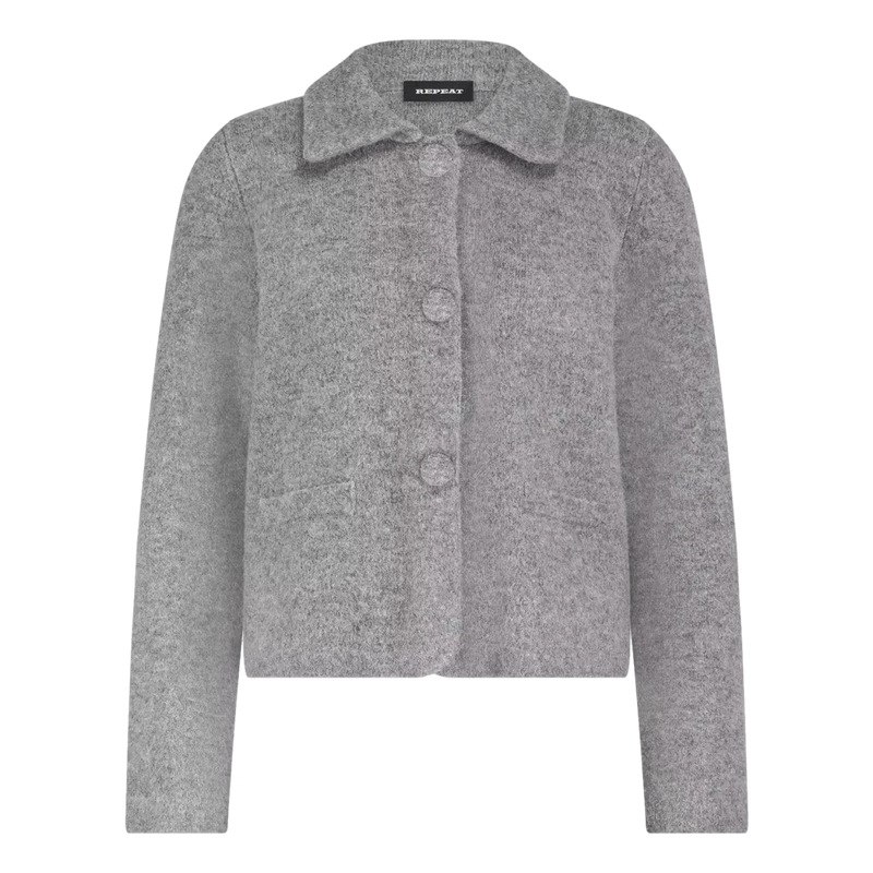 REPEAT M VEST 36 / GRIJS MELEE Repeat Cashmere Vest Grijs - Match Laren