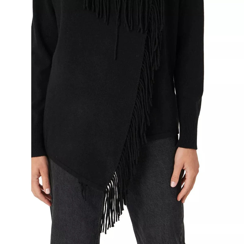 REPEAT M VEST 36 / ZWART REPEAT Asymmetrisch Vest Met Franjes - Match Laren