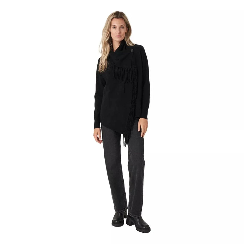 REPEAT M VEST 36 / ZWART REPEAT Asymmetrisch Vest Met Franjes - Match Laren
