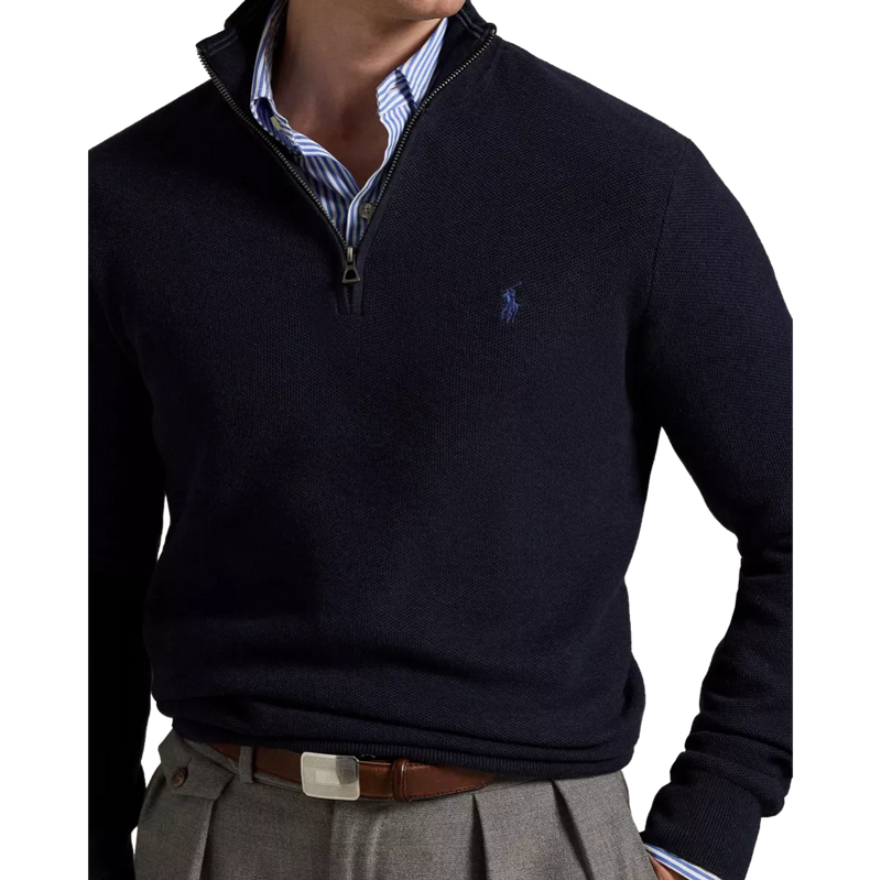 POLO RALPH LAUREN Polo Ralph Lauren Trui Katoen Mesh-Gebreid Marine - Match Laren