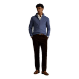 POLO RALPH LAUREN Polo Ralph Lauren Mesh-Gebreide Katoenen Trui Met Rits Jeans Blauw - Match Laren