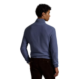 POLO RALPH LAUREN Polo Ralph Lauren Mesh-Gebreide Katoenen Trui Met Rits Jeans Blauw - Match Laren