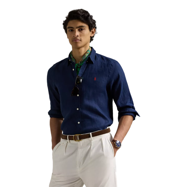 POLO RALPH LAUREN Polo Ralph Lauren Linnen Overhemd Marine - Match Laren
