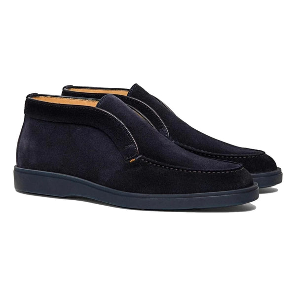 SANTONI M SCHOEN HOOG SANTONI - Schoenen slip-on suede marine - Match Laren