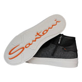 SANTONI M SCHOEN HOOG SANTONI -  Sneaker hoog wol met leer - Match Laren