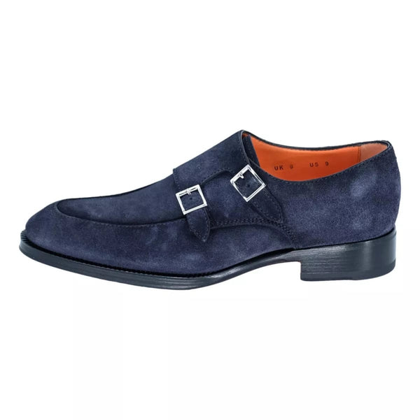 SANTONI M SCHOEN LAAG 8½ / MARINE Santoni Gesp Schoen Suede Blauw - Match Laren