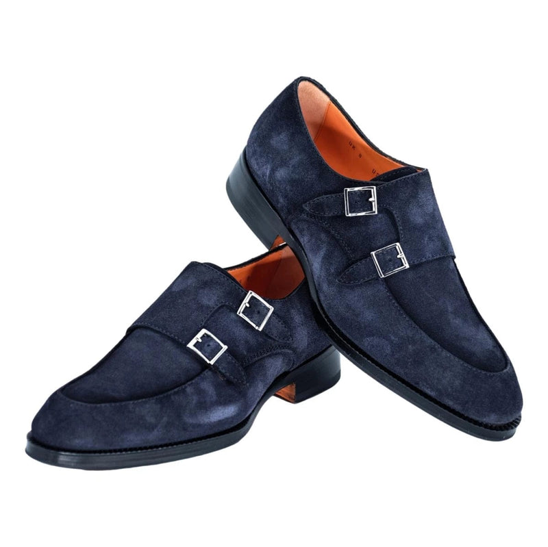 SANTONI M SCHOEN LAAG Santoni Gesp Schoen Suede Blauw - Match Laren