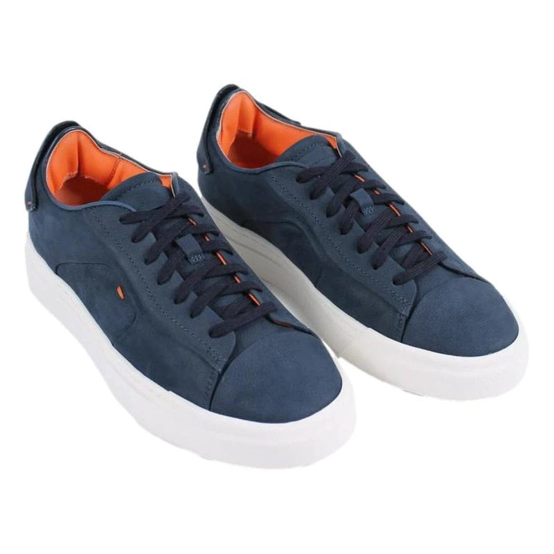 SANTONI M SNEAKER Santoni Sneaker Leer Donkerblauw - Match Laren