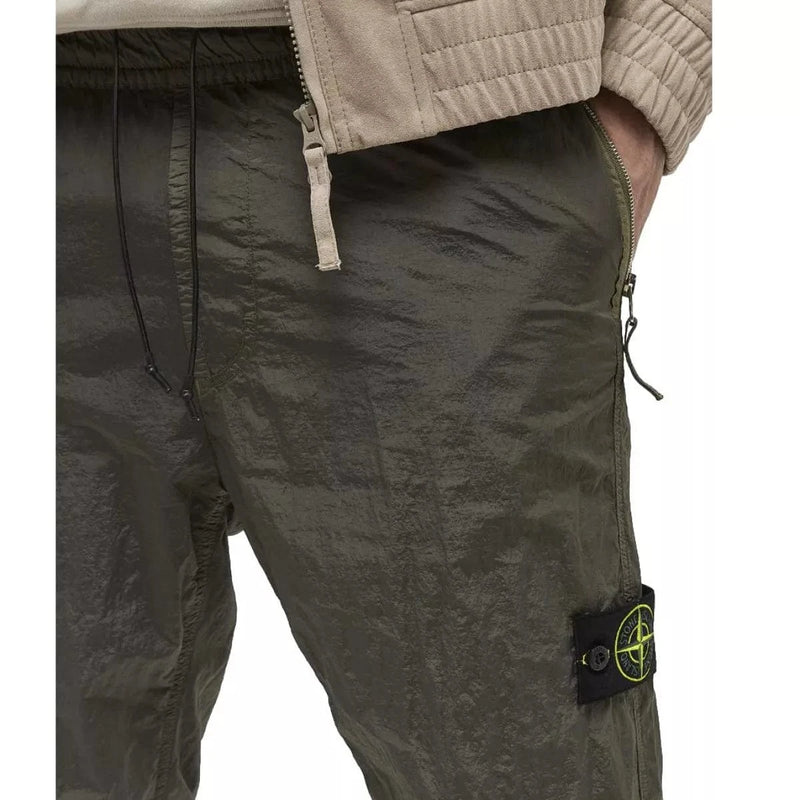 STONE ISLAND M BROEK Stone Island Katoenen Parachute Broek Groen - Match Laren