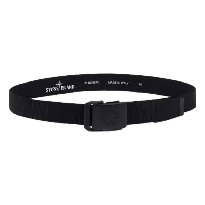 STONE ISLAND M RIEM 100 / ZWART Stone Island Belt Met Metalen Gesp Zwart - Match Laren