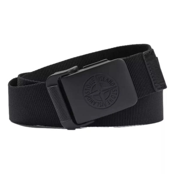 STONE ISLAND M RIEM 100 / ZWART Stone Island Belt Met Metalen Gesp Zwart - Match Laren