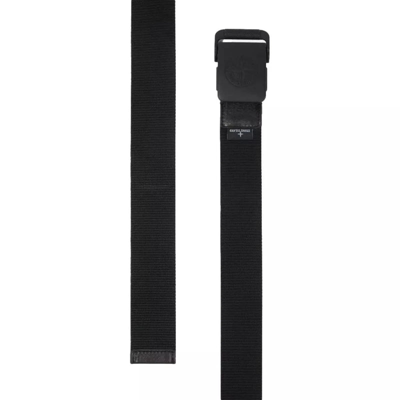 STONE ISLAND M RIEM 100 / ZWART Stone Island Belt Met Metalen Gesp Zwart - Match Laren