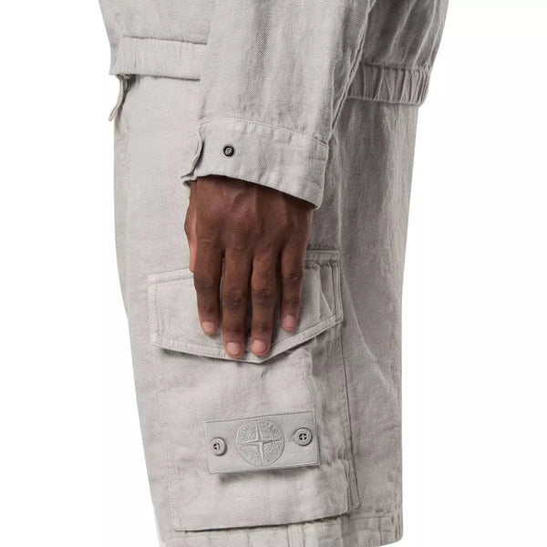 STONE ISLAND M SHORT Stone Island Linen Short Grijs - Match Laren