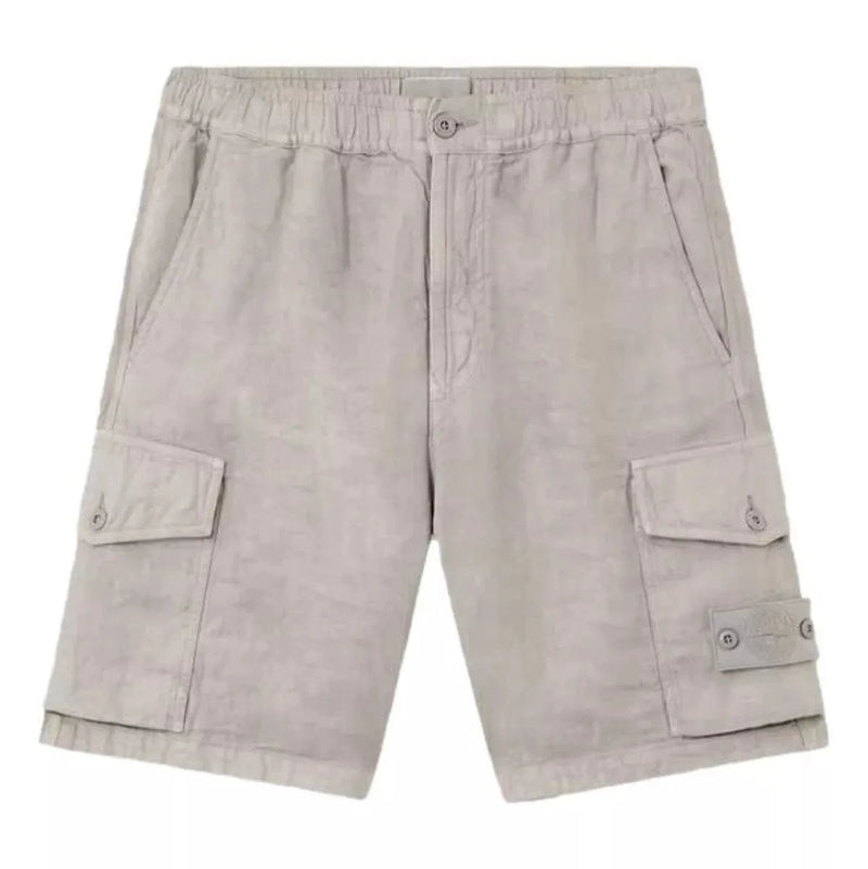 STONE ISLAND M SHORT Stone Island Linen Short Grijs - Match Laren