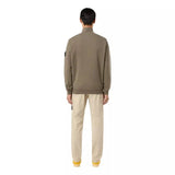 STONE ISLAND M SWEATER S / OLIJF Stone Island Sweatshirt Met Halve Rits Olijf - Match Laren