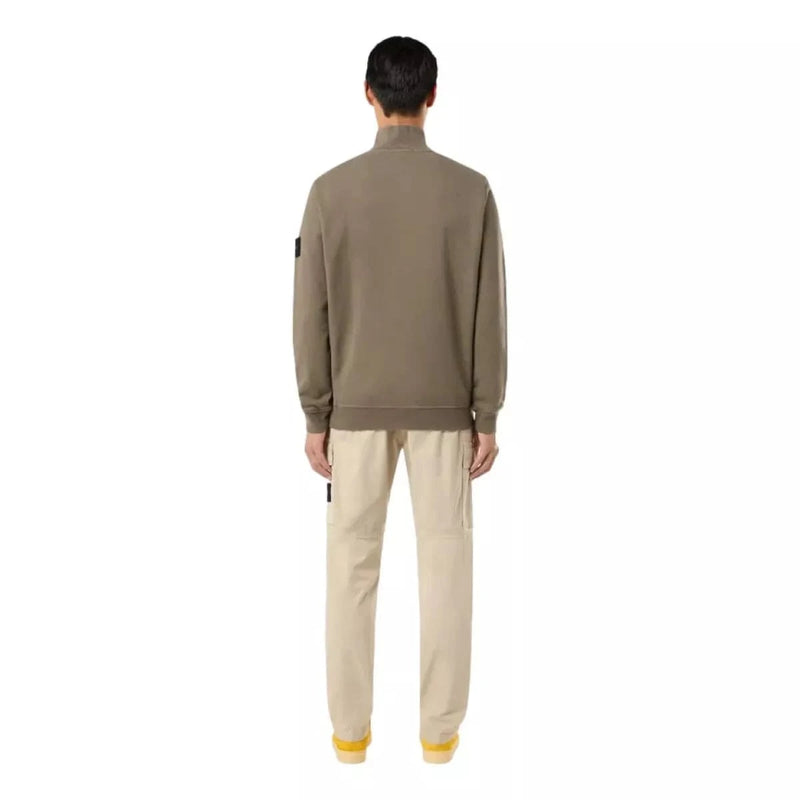 STONE ISLAND M SWEATER S / OLIJF Stone Island Sweatshirt Met Halve Rits Olijf - Match Laren