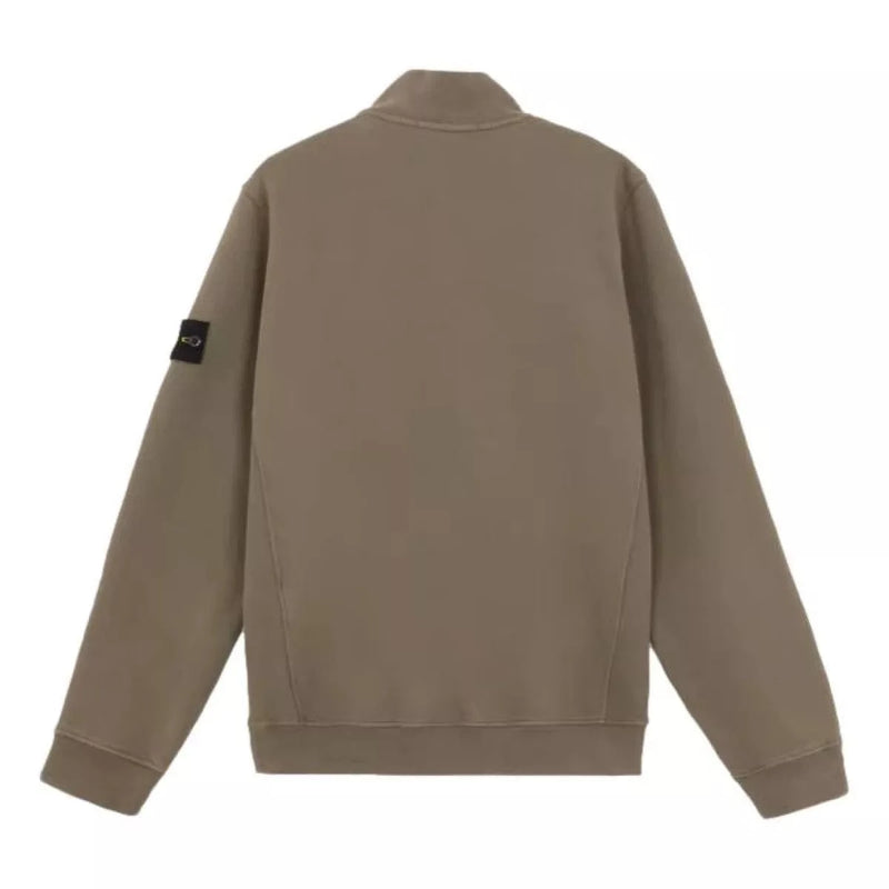 STONE ISLAND M SWEATER S / OLIJF Stone Island Sweatshirt Met Halve Rits Olijf - Match Laren