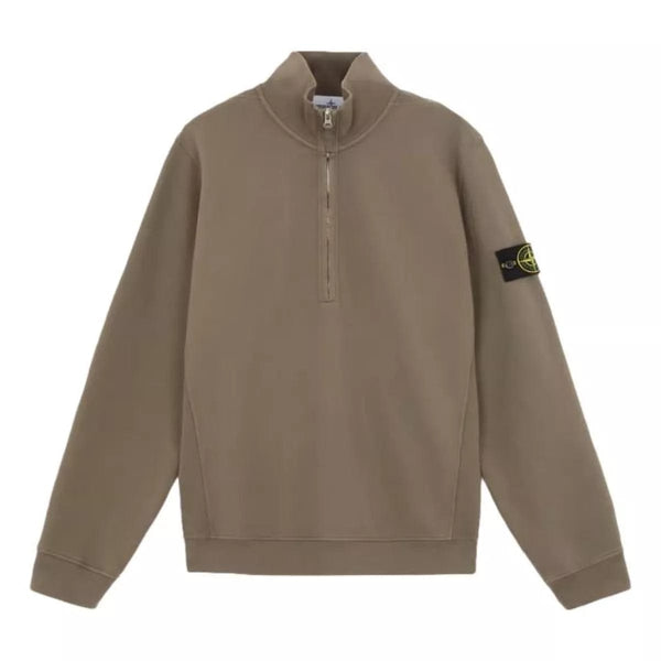 STONE ISLAND M SWEATER S / OLIJF Stone Island Sweatshirt Met Halve Rits Olijf - Match Laren