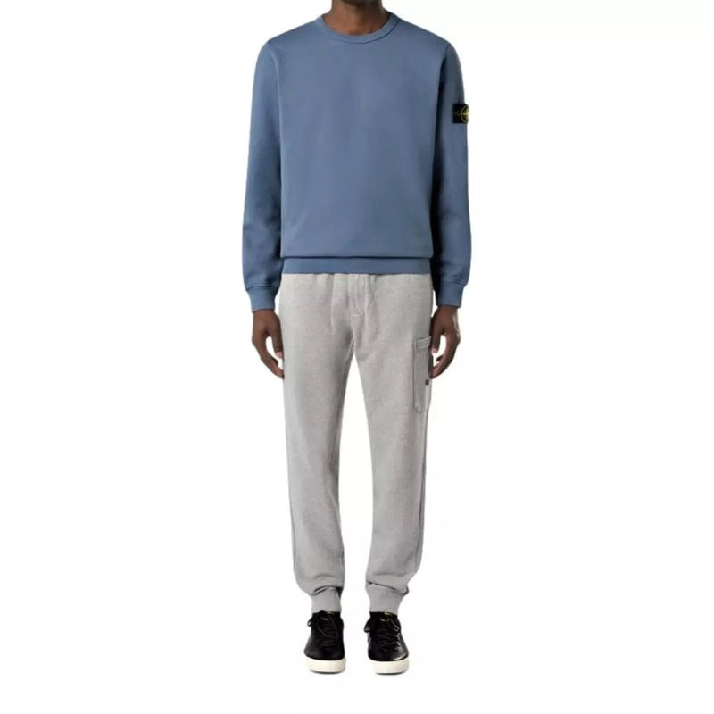 STONE ISLAND M SWEATER Stone Island 62420 Organisch Katoen Fleece Sweatshirt Blauwgrijs - Match Laren