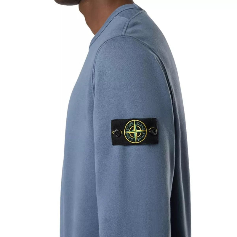 STONE ISLAND M SWEATER Stone Island 62420 Organisch Katoen Fleece Sweatshirt Blauwgrijs - Match Laren