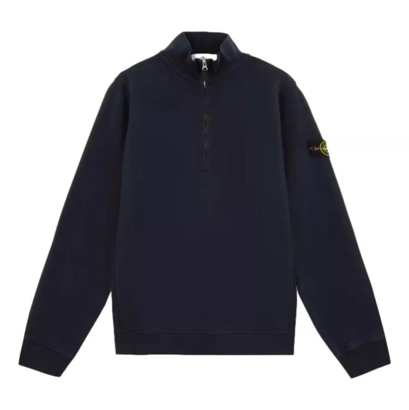 STONE ISLAND M SWEATER Stone Island Sweatshirt Met Halve Rits Marine - Match Laren