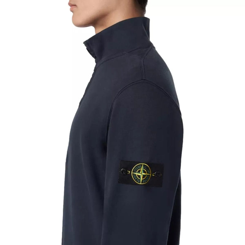 STONE ISLAND M SWEATER Stone Island Sweatshirt Met Halve Rits Marine - Match Laren