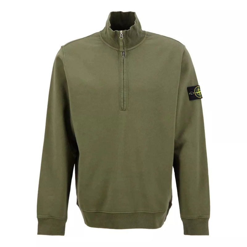 STONE ISLAND M SWEATER Stone Island Trui Met Rits Donkergroen - Match Laren