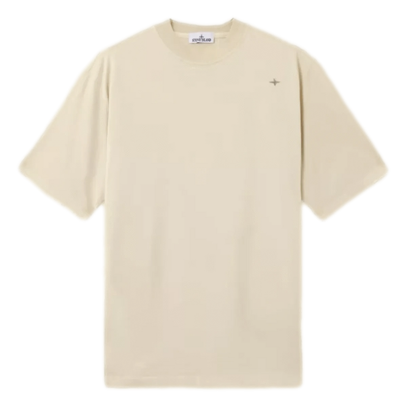 STONE ISLAND M T-SHIRT Stone Island Katoenen T-Shirt Zand - Match Laren