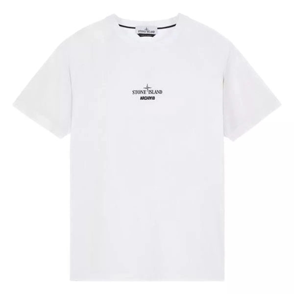 STONE ISLAND M T-SHIRT XXL / WIT STONE ISLAND T-shirt Archivo Print Wit - Match Laren