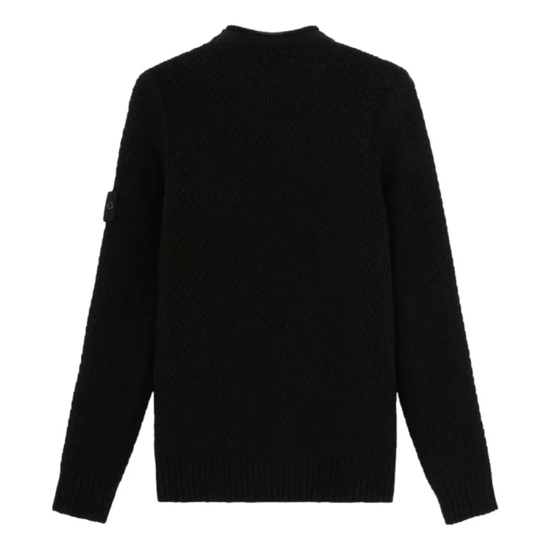 STONE ISLAND M TRUI L / ZWART Stone Island 515FA Ghost Trui Met Losse Ronde Hals Zwart - Match Laren