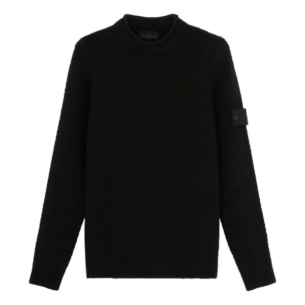 STONE ISLAND M TRUI L / ZWART Stone Island 515FA Ghost Trui Met Losse Ronde Hals Zwart - Match Laren