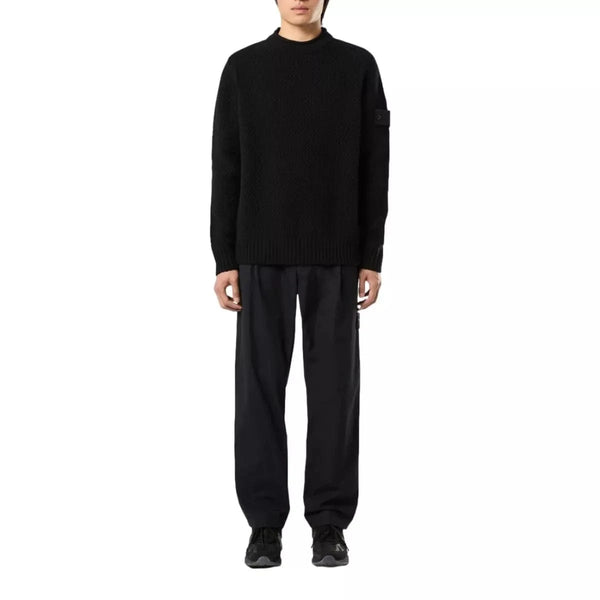 STONE ISLAND M TRUI L / ZWART Stone Island 515FA Ghost Trui Met Losse Ronde Hals Zwart - Match Laren