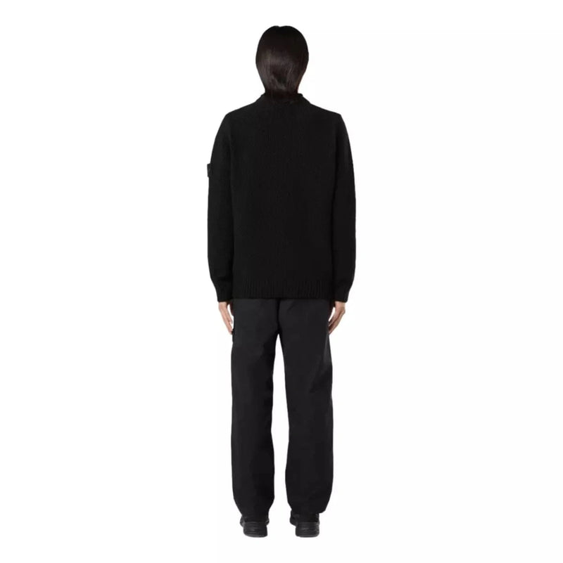 STONE ISLAND M TRUI L / ZWART Stone Island 515FA Ghost Trui Met Losse Ronde Hals Zwart - Match Laren
