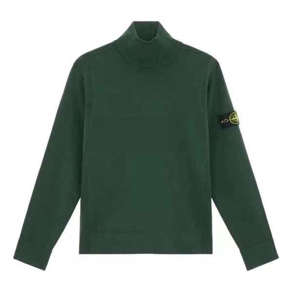 STONE ISLAND M TRUI S / NVT Stone Island Mock Neck Sweater Met Geribde Details Musk Green - Match Laren