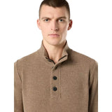 STONE ISLAND M TRUI Stone island halfzip trui met knoopjes bruin - Match Laren