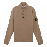 STONE ISLAND M TRUI Stone island halfzip trui met knoopjes bruin - Match Laren