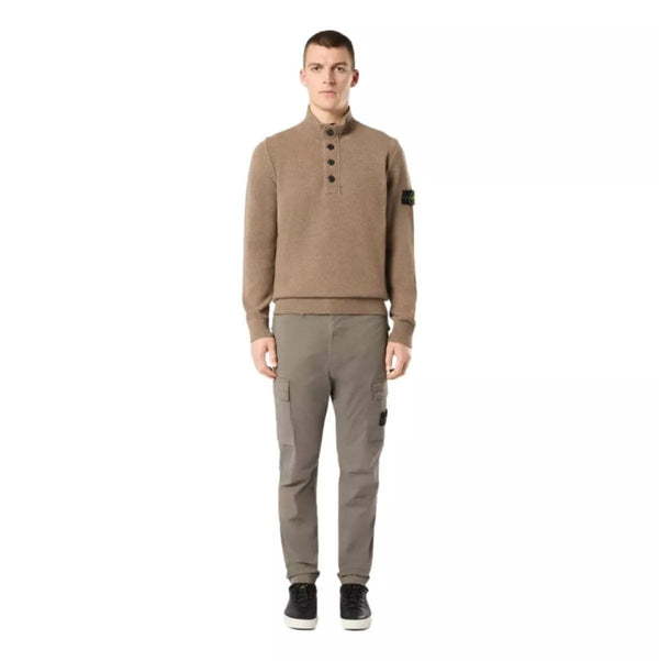 STONE ISLAND Stone island halfzip trui met knoopjes bruin - Match Laren