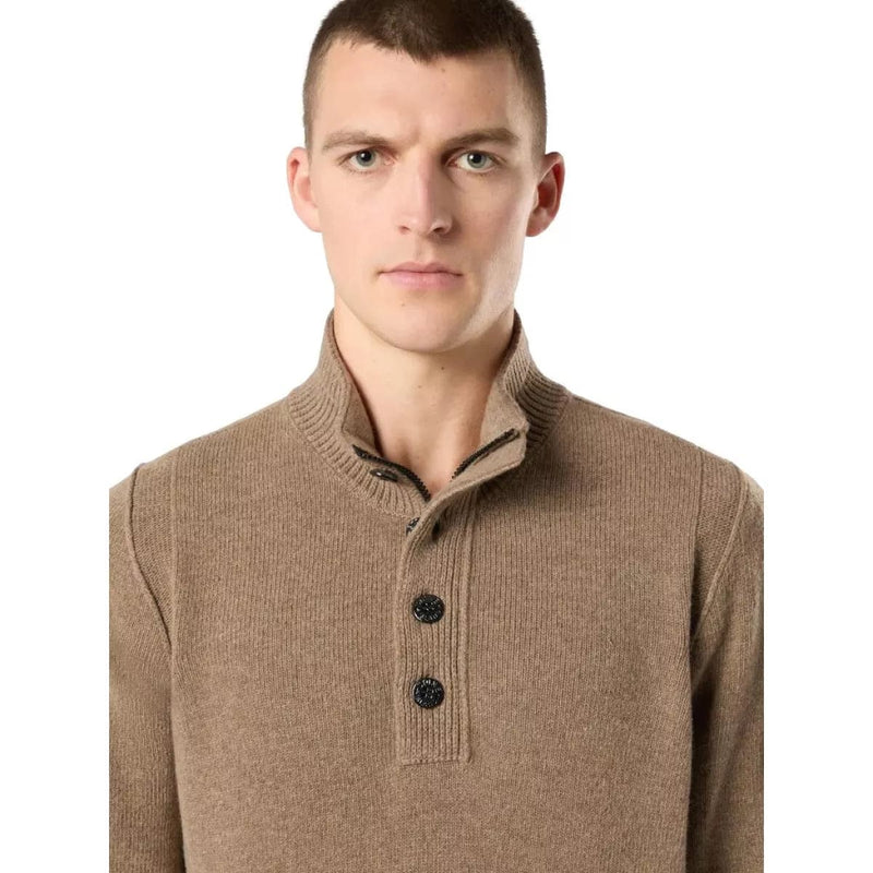 STONE ISLAND Stone island halfzip trui met knoopjes bruin - Match Laren