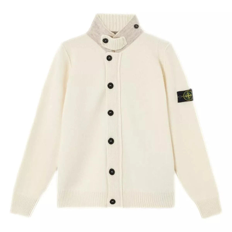 STONE ISLAND M TRUI Stone Island Lamswol Trui Ivory - Match Laren