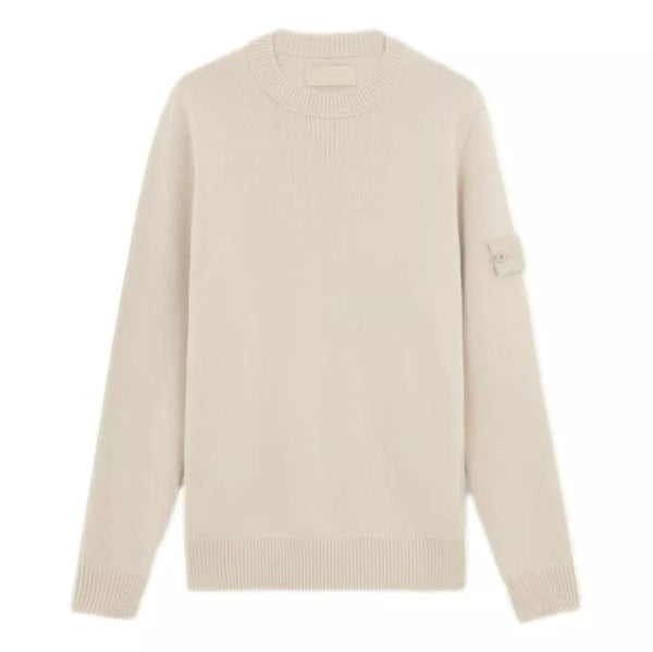 STONE ISLAND M TRUI Stone Island Losse Crewneck Trui Met Ribbels Zand - Match Laren