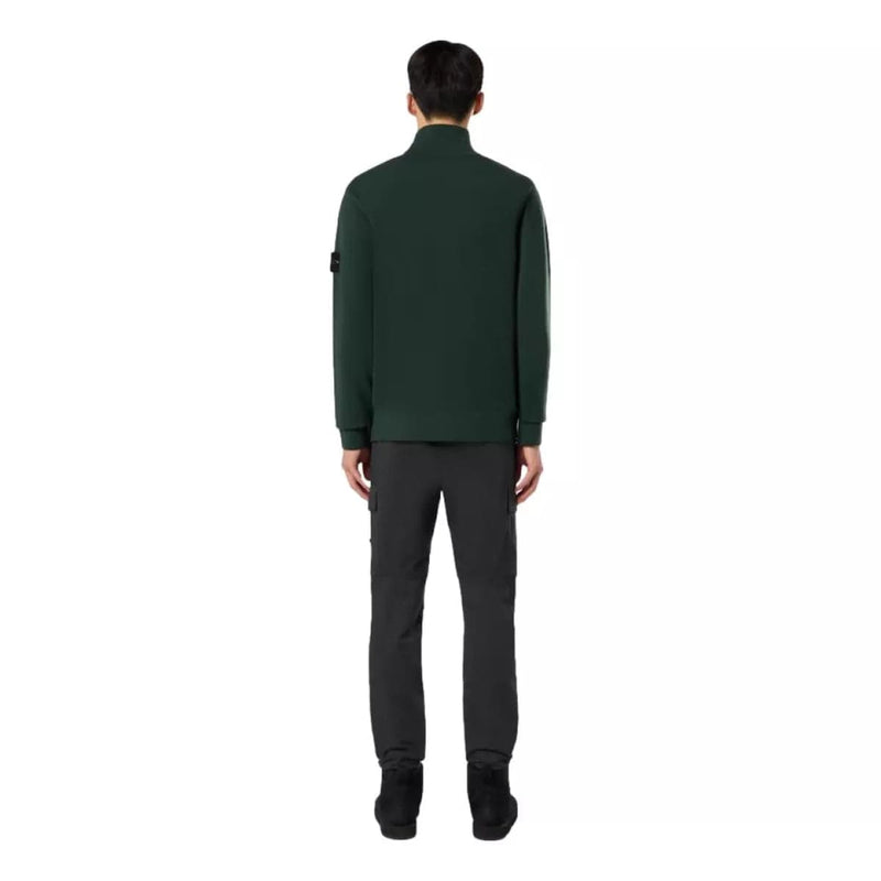 STONE ISLAND M TRUI Stone Island Mock Neck Sweater Met Geribde Details Musk Green - Match Laren