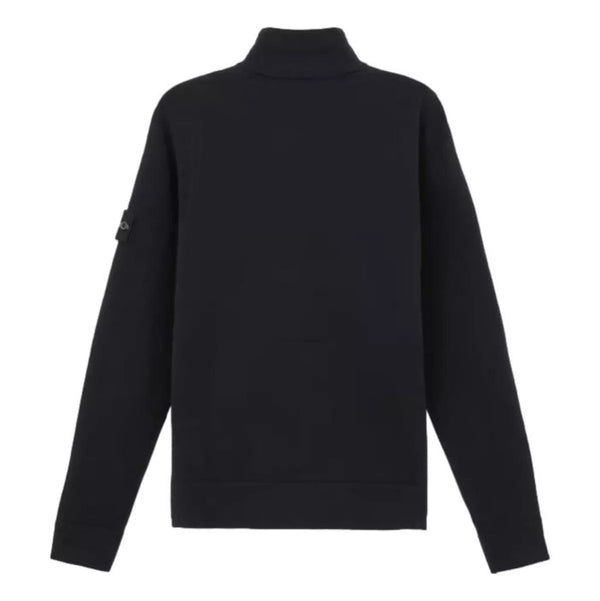 STONE ISLAND M TRUI Stone Island Mock Neck Sweater Met Geribde Details Navy Blue - Match Laren