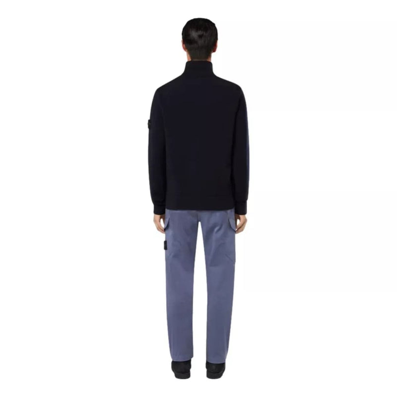 STONE ISLAND M TRUI Stone Island Mock Neck Sweater Met Geribde Details Navy Blue - Match Laren